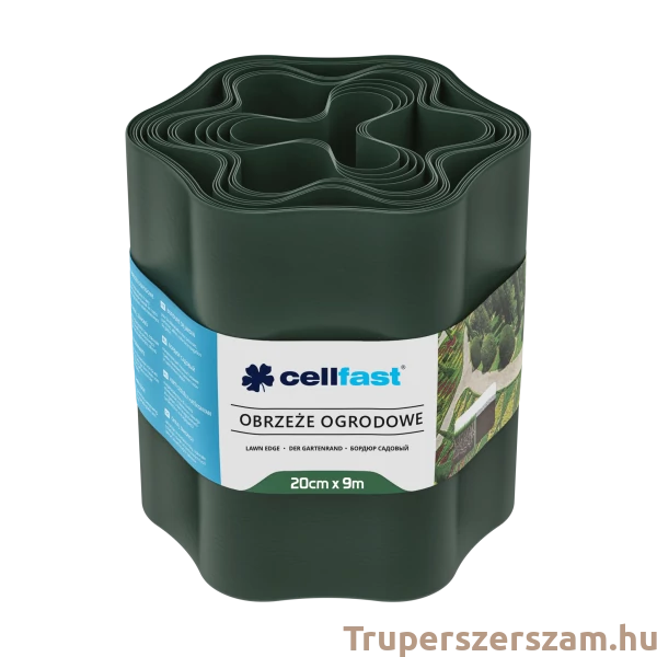 Ágyásszegély hullámos 20 cm x 9 m sötétzöld (30-023H)