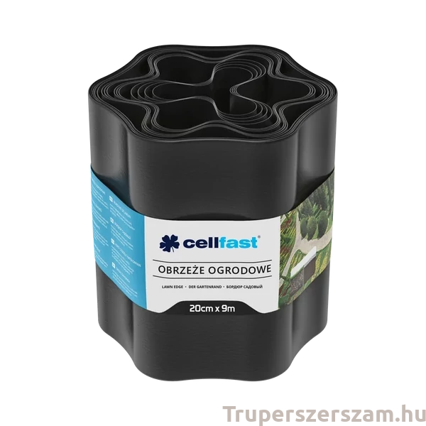Ágyásszegély hullámos 20 cm x 9 m, fekete (30-033H)