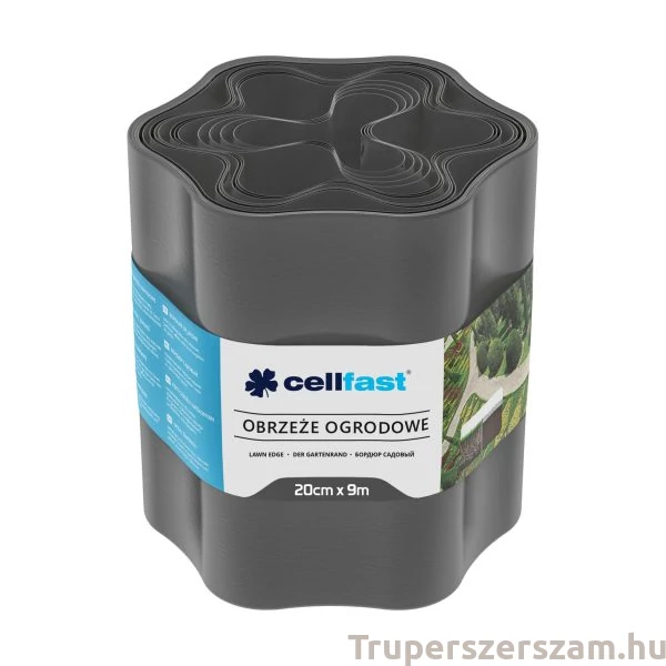 Ágyásszegély hullámos 20 cm x 9 m, grafitszürke (30-053)