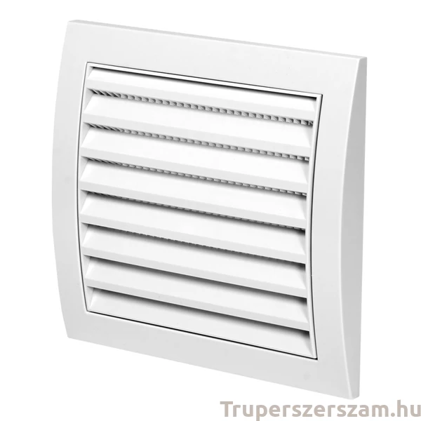 Műanyag fix szellőzőrács szúnyoghálóval, fehér 190x190  (N12)
