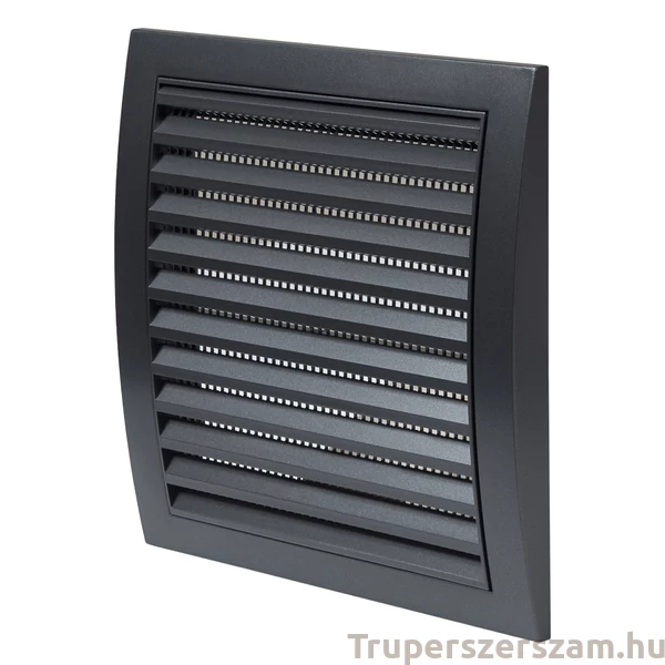 Műanyag fix szellőzőrács szúnyoghálóval, antracit, 190x190 (N12A)