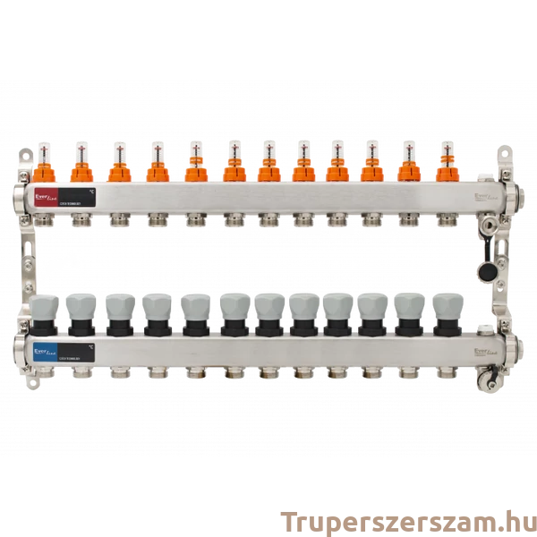 Padlófűtés áramlásmérős osztó-gyűjtő 12 körös, osztóvéggel (nem autómata)(EVP-DSB3411-12)