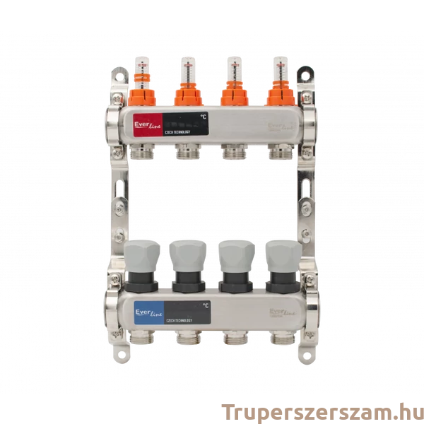 Padlófűtés áramlásmérős osztó-gyűjtő  4 körös, (EVP-DSC3411-4)