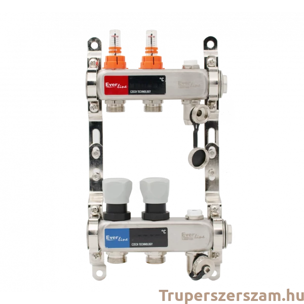 Padlófűtés áramlásmérős osztó-gyűjtő 2 körös, osztóvéggel (nem autómata) (EVP-DSB3411-2)