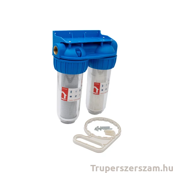 Kút vízszűrő szitával/szénnel, Dupla 2x3/4"x10" (25,4cm hosszú szűrőbetét) (EWY-2F34-10)