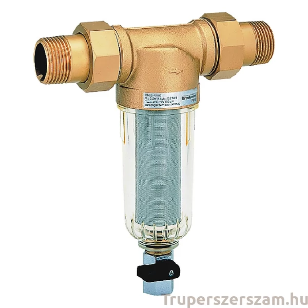 Egyenes vízszűrő, RESIDEO, cinkmentesítésnek ellenálló sárgaréz, műanyag pohár, 100 mikronos ,3/4", +szerelőkulcs(FF06-3-4AA)