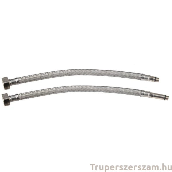 Flexibilis bekötőcső vízhez, rozsdamentes acél, M10, 1/2"  50cm, 2 db/csomag Egyik: M10x15 mm, Másik: M10x43 mm (RN212-50)