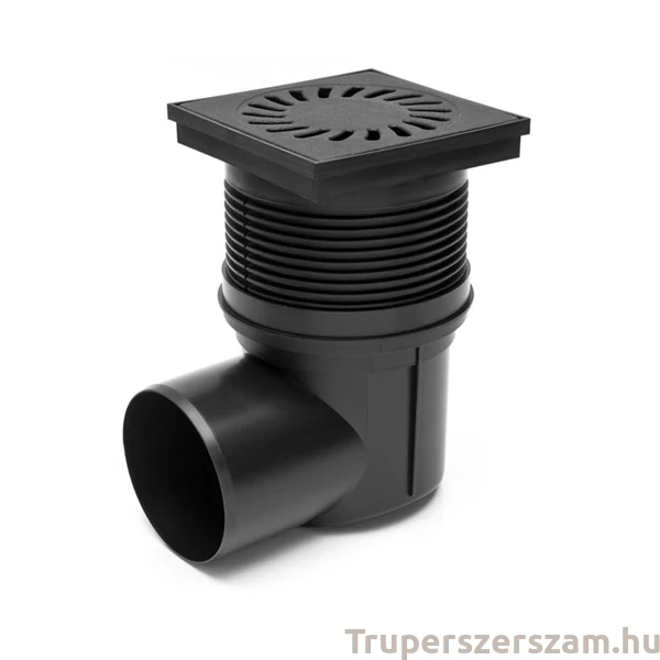 Kültéri víznyelő, öntöttvas ráccsal, 110mm vízszintes elfolyás (KVB-110-Li)