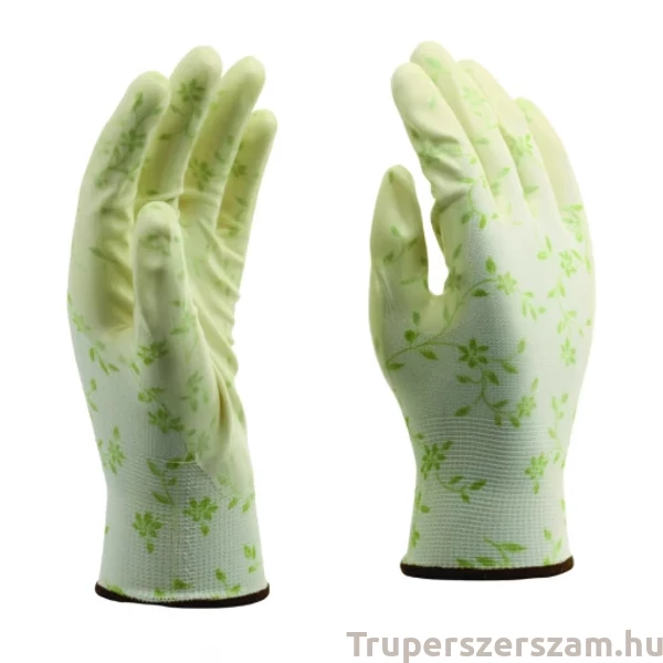 GARDENER virágmintás mártott kertészkesztyű, méret:7-11 (Gardener)
