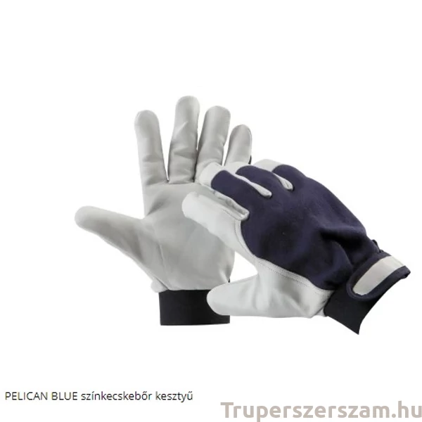 PELICAN BLUE színkecskebőr kesztyű, Méret:7-11