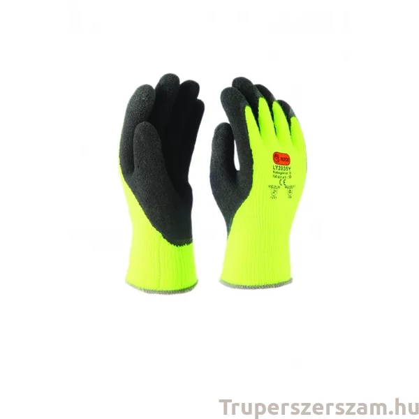 PENGUIN(W) (LY2035-Y) téli tenyérmártott latex kesztyű, méret: 9 és 11