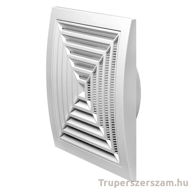Műanyag fix mennyezeti szellőzőrács, szúnyoghálóval, fehér 190x190 NA125, (ND12G)