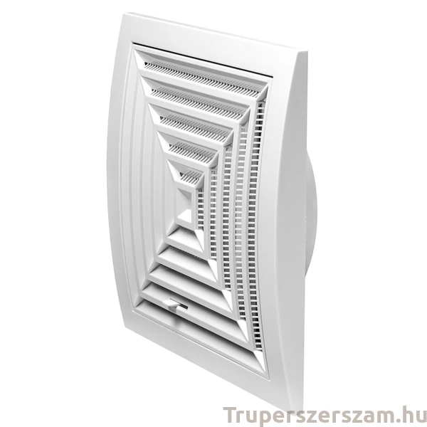 Műanyag állítható mennyezeti szellőzőrács, szúnyoghálóval, NA125, 190x190 mm , (ND12GR)