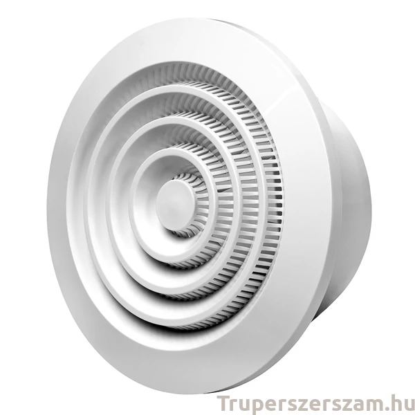 Műanyag fix mennyezeti kerek szellőzőrács, szúnyoghálóval, fehér NA125, (NGA125)