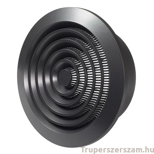 Műanyag fix mennyezeti kerek szellőzőrács, szúnyoghálóval, antracit NA125, (NGA125A)