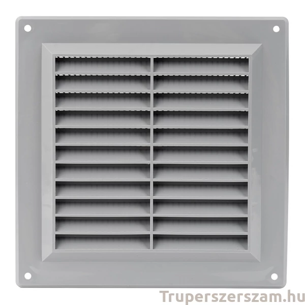 Műanyag szellőzőrács szúnyoghálóval, szürke 150x150, (VR1515P)