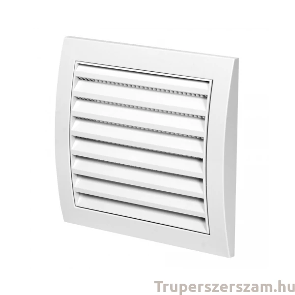 Műanyag fix szellőzőrács szúnyoghálóval, fehér 148x153, (N10)