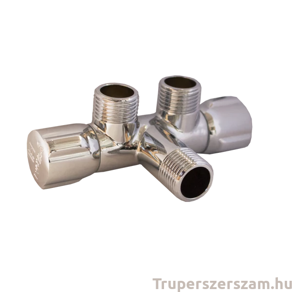 Kerámiabetétes sarokcsap, sarokszelep,     1/2"-1/2", dupla   (RB-RC1212)