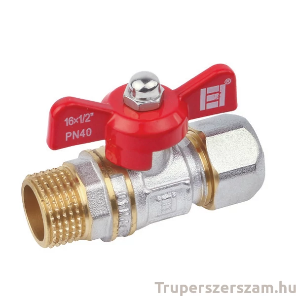 Golyóscsap pillangó karos KM 16x1/2" ötrétegű csőhöz (RB-D1612M)