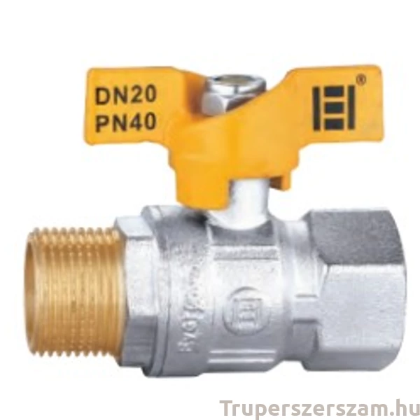 Gáz golyóscsap pillangó karos KB  3/4" fix, PN40 bar (RG-DMF34A)