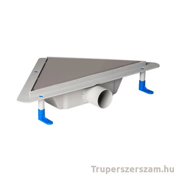 Sarok zuhanyfolyóka, rozsdamentes matt Klasszik ráccsal (STY-KM)