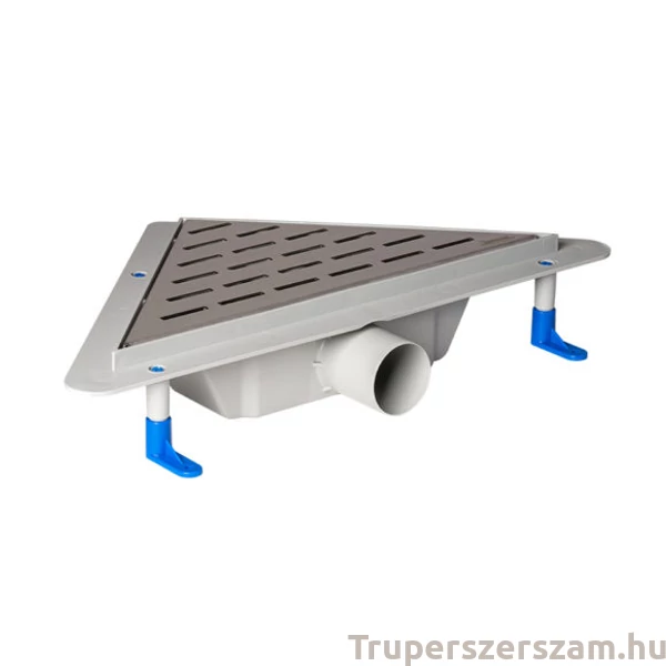 Sarok zuhanyfolyóka, rozsdamentes matt Medium ráccsal (STY-MM)