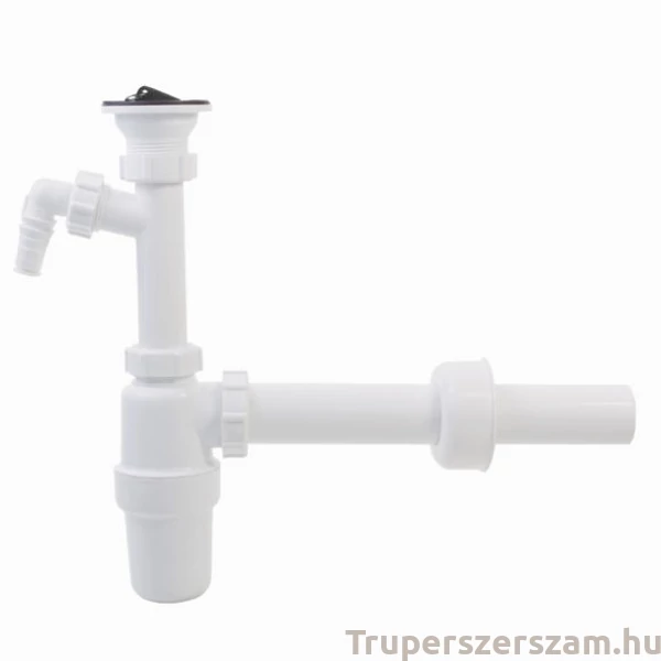 Mosdószifon, nagy áteresztésű, leeresztőszeleppel, mosógép csatlakozóval, Ø40 mm-es elfolyással (STY-534-1-40)