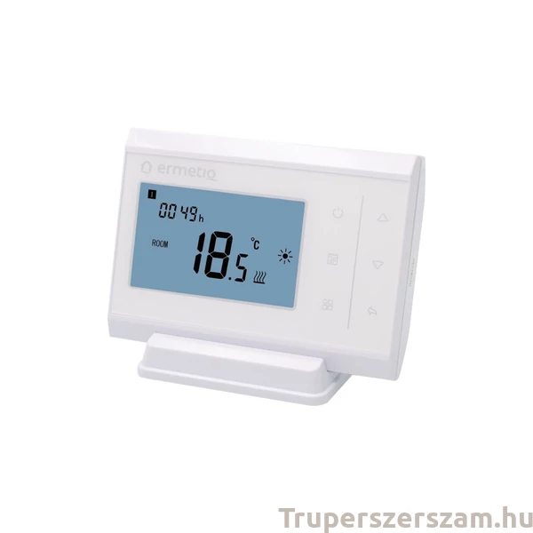 Termosztát, Programozható, vezeték nélküli, RF, 868 MHz, LCD kijelző, kompatibilis az átjáróval és a vezérlőegységgel Ermetiq TA-HR02, (TA-WT11)