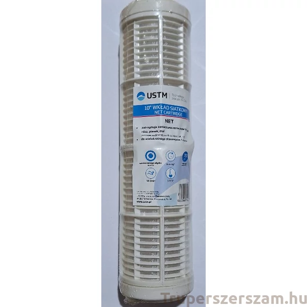 Vízszűrő betét, szitás10" (25,4 cm hosszú szűrőbetét) (NET)
