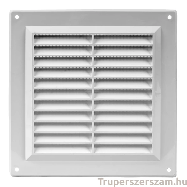 Műanyag szellőzőrács szúnyoghálóval, fehér 150x150 (VR1515)