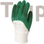 Pamutra, ökölcsontig mártott, zöld latex kesztyű méret:10